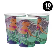 Mermaid Under the Sea Theme 250ml 9 OZ Paper Cups 10PK - Kids Birthday Party Tableware