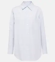 [Bottega Veneta] Bottega Veneta Checked cotton and linen shirt AU 8 blue