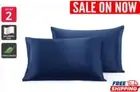 2x Mulberry Silk NAVY BLUE Standard Pillow Case Slip Protector Genuine Silk Gift