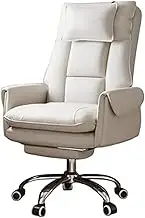 Ergonomic Office Chair,PU Leather Computer Chair,360° Rotate Desk Chair with Lumbar Support and Leg Rest for Home,Study,Dormitory