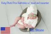 Bathrobes Newborn Baby Photo Props with Towel/ Gel Cucumber for Boys/ Girls *US*