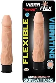 Skinsations Throb Vibrating Vibra Flex Dildo Dong 7 Inch