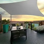Instahut Shade Sail Rectangle 6 x 8m Sunshade Cloth Shadecloth Sun Block Outdoor Marquee Canopy Shelter Cover for Beach Pool Patio Backyard Lawn Garden Carport Fence Greenhouse, Grey 98% UV Blockage