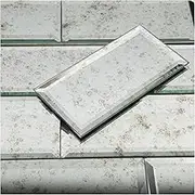 Lovdeco Peel and Stick Beveled Antique Mirror Tile Subway Mirror Glass Backsplash 3x6 Inch for Kitchen Bathroom Wall (40 Pcs, 5 SQ.FT.)
