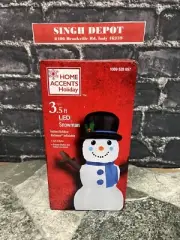 Home Accents Holiday 3.5 FT LED Lit Snowman Airblown Inflatable Christmas