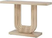 Entryway Table Entryway Table, 39" Console Table with Geometric Base Narrow Sofa Table Behind Couch Hallway Table