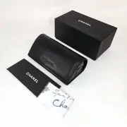 CHANEL Empty Quilted Case for Sunglasses & Karl Lagerfeld Cloth Black New in Box