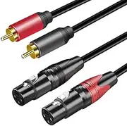 belipro Dual Female XLR to RCA Cable 20Ft, Heavy Duty 2 XLR Female to 2 RCA Male HiFi Stereo Audio Connection Cable.……
