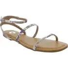 Journee Collection Womens 7.5 Libbie Snake Strappy Ankle Strap Flat Sandals