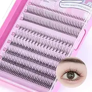 Mlen Diary Individual Eyelashes Manga Lashes DIY Eyelash Extension 128 Cluster C Curl with Glue Individual Natural Soft Eyelash Cluster for Home Use