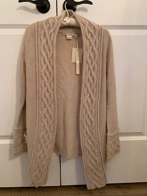 Nougat London $245 Beige Sweater Sweatercoat Cardigan Alpaca Wool Blend