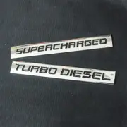 1PC TURBO DIESEL + 1PC SUPERCHARGED Black Metal Badge Emblem Decal Sticker Sport (for: Audi)