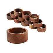 12 Pieces Wood Napkin Rings Dining Table Napkin Holder Decorative Holiday Napkin Rings For Table De Photo color