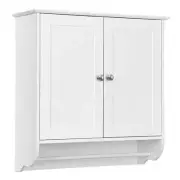 ANGELES HOME Bathroom Wall Cabinet Towel Bar And Shelf 24"W x 8.5"D x 24"H White