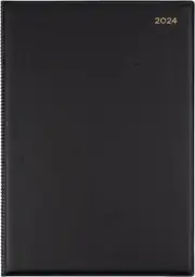 Collins Belmont Desk 2024 Diary - Day to Page, Size A4, Black
