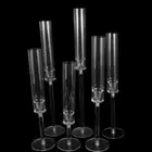 3 Pcs/set delicate Crystal Candle Holders Clear Centerpieces Christmas Decor