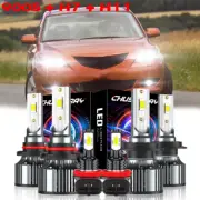 LED Headlight Hi/Lo Beam+Fog Light Bulbs Combo Kit For Mazda 3 2004-2006 (for: Smart)