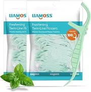 200 Count Mint Dental Floss Picks,Double-Line Flossers for Adults & Kids,Unbreakable & Shred Toothpicks Sticks,Floss Sticks for Family,Helps to Fight Tooth Decay