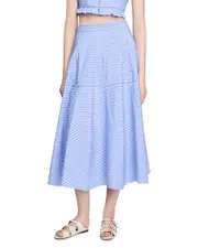 Sandro Long Striped Skirt
