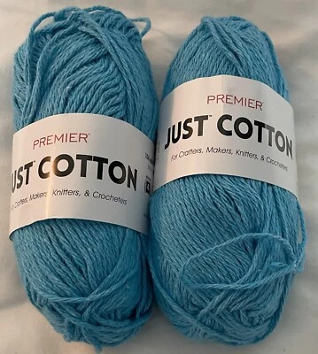 Two Premier Just Cotton Yarn Skeins - Marlin