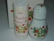 Vintage Avon Strawberry Porcelain Sugar Shaker w/Strawberry Perfumed Talc NOS
