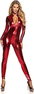 [ForPlay] Women’s Metallic Catsuit Bodysuit - Shiny Onepiece Jumpsuit