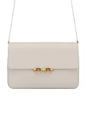 Saint Laurent Le Maillon Satchel in Smooth Leather in Blanc Vintage