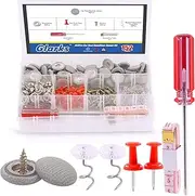 Glarks 272Pcs Car Roof Headliner Repair Kit, 60Pcs Gray Car Roof Repair Rivets Headliner Repair Button, Red Push Pins, Headliner Retaining Pins Suitable for Major Brands of Cars (Gray, 152Sets)
