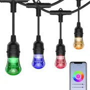 48ft Smart RGBW Color String Lights Works with Alexa & Google 2.4GHz Wi-Fi & APP