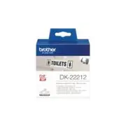 Genuine Brother DK-22212 Continuous Film Label Roll \u2013 Black on White, 62mm