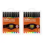 2x 8pc Artline Supreme Crafts Highlighter/Draw Marker Pen Set Assorted Colours