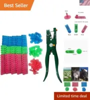 300PCS 001-100 Number Plastic Livestock Ear Tags Farm Animal Tags ID Tags Pin...