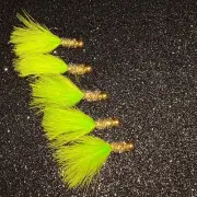5 Chatreuse Thunder - Crappie, Bluegill, Bream 1/32 nd oz. Jigs