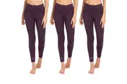 3PCS Women Fitness Gym Yoga Leggings High Waist Fragranced Pants Sports Trousers Plus Size AU 12-16 Purple