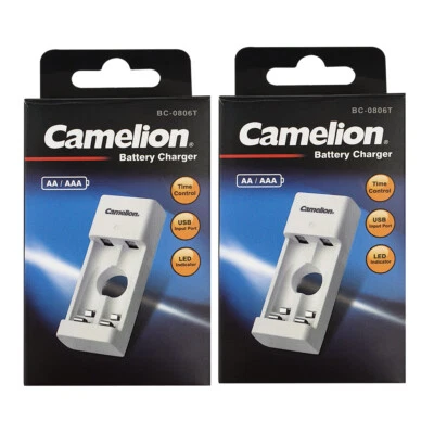 2x Camelion Battery Charger for Rechargeable Ni-Cd/Ni-MH AA/AAA Batteries