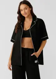 [Lorna Jane] Take A Breather Lightweight Shirt in Black, Size - Small S Black