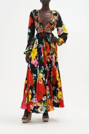 PEASANT DRESS WITH TIE FRONT DIVINE DIVINITY