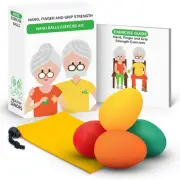 Hand Exercise Balls for Arthritis - Set of 4 Squeeze Balls for Hand Therapy f...