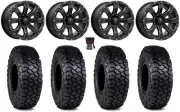 MSA Bounty 15" Wheels Black 30" Intersect Tires Kawasaki Mule Pro FXT KRX