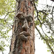 EIIORPO Tree Faces Decor Outdoor, Tree Face Outdoor Statues Funny Yard Art for Garden, Lawn, Halloween Decorations (D)