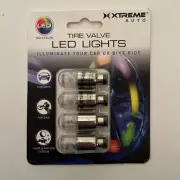 Xtreme Auto 4x Tire Valve LED Light Caps Multicolor RGB For Car Bike Motorcycle