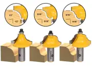 9/16" 3 Bit Edge Forming Router Bit Set - 1/2" Shank - Yonico 13322