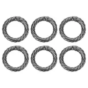 6Pcs Spring O Rings 3/4" Round Trigger Snap Hook Circle Gunmetal Key Ring Clip