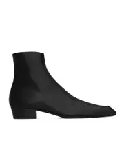 Saint Laurent Augustin Zip Detailed Ankle Boots 41 black