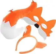 [SHERCHPRY] Fox Tail Costume 1 Set Cosplay Costumes Fox Mask Tail Kit Cosplay Ornament Artificial Tail Decor Fox Ear Clip Cosplay Tail Accessories Animal Costume Accessories Tails