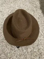 NEW Brixton Straw Hat Women's Wide Brim Valley Sun Brown Fedora