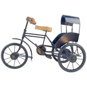 Handmade Rustic Wooden Baby Rickshaw Playful Table Accent NEW