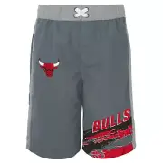 Outerstuff Chicago Bulls NBA Boys Youth (8-20) Heat-Wave Swim Shorts, Grey
