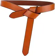 [TOEECY] Women's Belt Buckle-Free Genuine Leather Knot Waist Belt Without Buckle Elastic Vintage Waist Belt for Women Dresses Coat