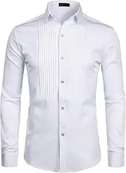 [Generic] Mens Slim Fit Long Sleeve Tuxedo Dress Shirts/Prom Performing Shirts